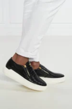 GIUSEPPE ZANOTTI SLIP ON LOGOBALL ΜΕ ΤΗΝ ΠΡΟΣΘΗΚΗ ΔΕΡΜΑΤΟΣ ΑΝΔΡΙΚΑ ΠΑΠΟΥΤΣΙΑ