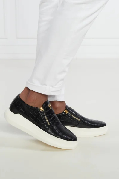 GIUSEPPE ZANOTTI SLIP ON LOGOBALL ΜΕ ΤΗΝ ΠΡΟΣΘΗΚΗ ΔΕΡΜΑΤΟΣ ΑΝΔΡΙΚΑ ΠΑΠΟΥΤΣΙΑ